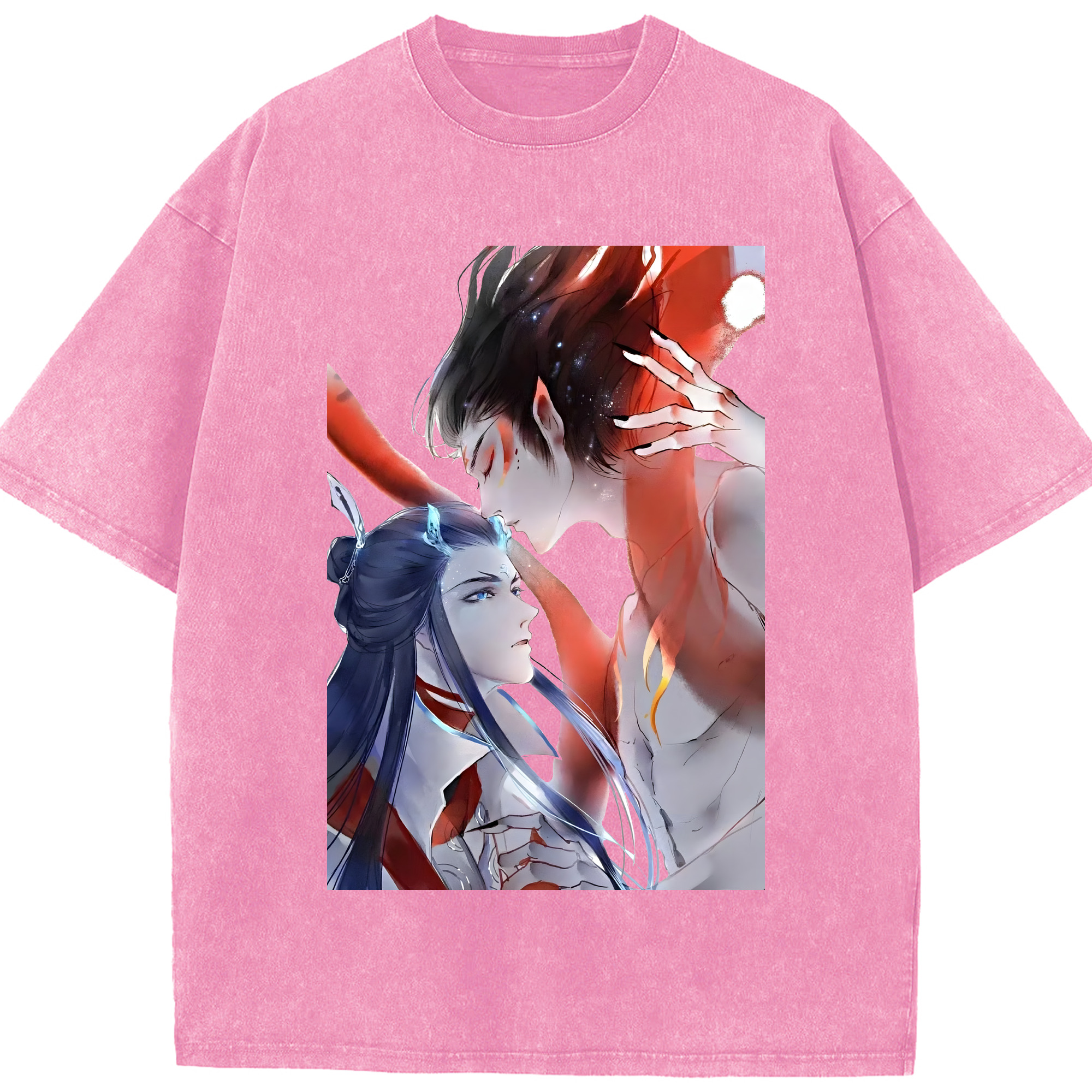 （画像用） Ne Zha 2 ナタ 魔童の大暴れ 綿100% ヴィンテージ風 半袖Tシャツ（フロントプリント）
